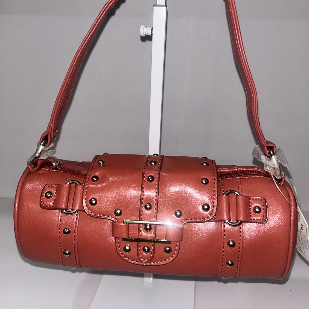 BRAND NEW Studded Faux Leather Mauve Pink Shoulder Bag